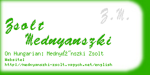 zsolt mednyanszki business card